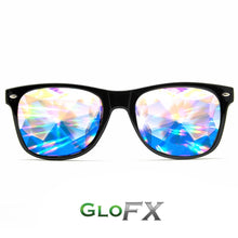 Load image into Gallery viewer, Kaleidoscope &amp; Diffraction Glasses in BlackWayfarer Ultimate Frames, by GloFX.