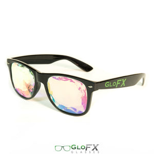 Kaleidoscope & Diffraction Glasses in BlackWayfarer Ultimate Frames, by GloFX.