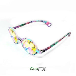 Aztec style frames with Rainbow Wormhole lenses - Kaleidoscope Glasses (Limited edition), by GloFX.