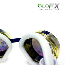Load image into Gallery viewer, Royal Gold Kaleidoscope Goggles with Rainbow Fractal Lenses (Limited Edition), by GloFX