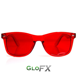 Colour Therapy Glasses with Red frames and lenses, by GloFX