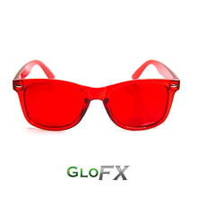 Load image into Gallery viewer, Colour Therapy Glasses with Red frames and lenses, by GloFX