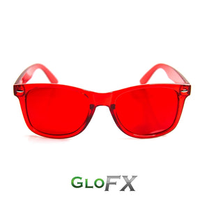 Colour Therapy Glasses with Red frames and lenses, by GloFX