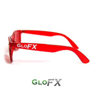 Colour Therapy Glasses with Red frames and lenses, by GloFX