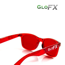 Load image into Gallery viewer, Colour Therapy Glasses with Red frames and lenses, by GloFX