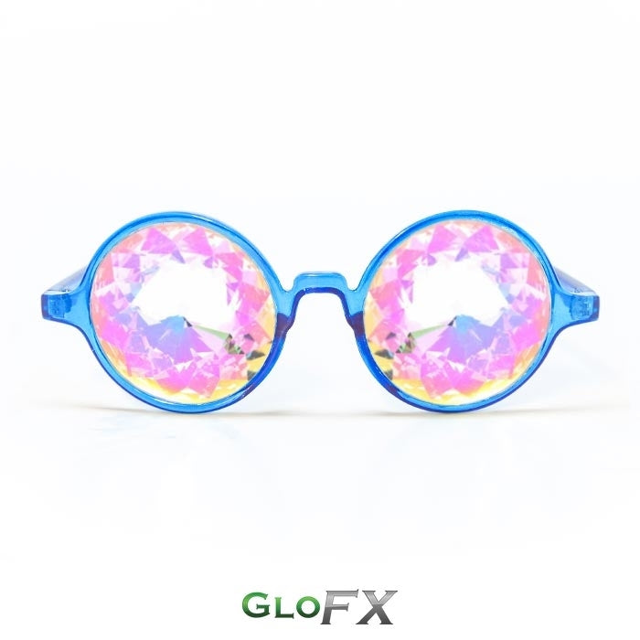 Clear Frame Far Out Kaleidoscope Pixelated Lense Glasses