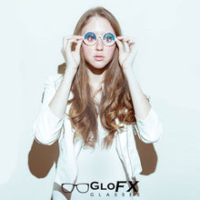 Load image into Gallery viewer, Transparent Clear Frames with Rainbow Tinted Lenses - Kaleidoscope Glasses, by GloFX.