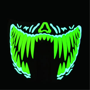 Luminous Sound Reactive Face Mask - Blue Venom