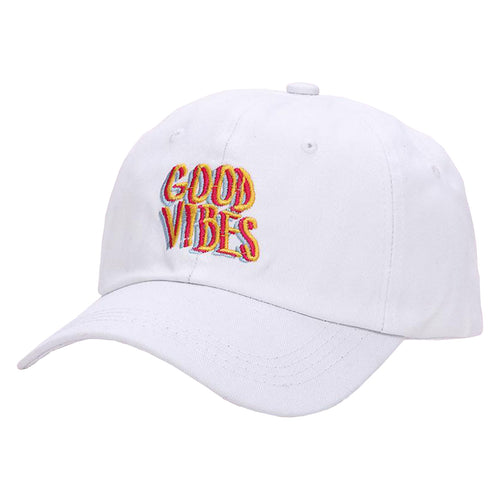 Good Vibes Baseball Cap - White