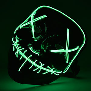 Green Halloween Light Up Neon Purge Mask