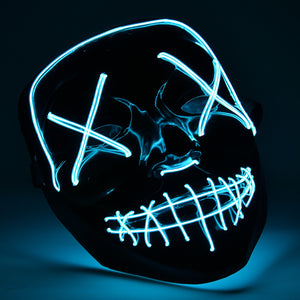 Blue Halloween Light Up Neon Purge Mask
