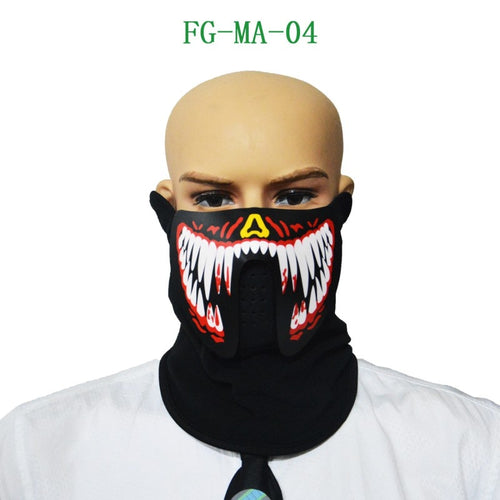 Luminous Sound Reactive Face Mask - Red Venom