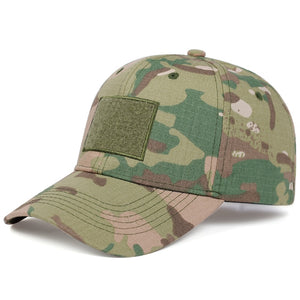 8222 Skull Design Elasticated Army Cap - Camouflage Green