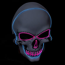 Load image into Gallery viewer, White Skull Mask with Green LED Lights! - 3 Light Modes (2 x flashing)