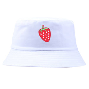 Strawberry Bucket Hat - White