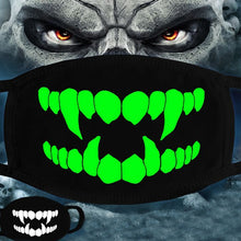 Load image into Gallery viewer, Black &amp; Neon Green Skull &amp; Teeth Snoods - Vampire Snarl