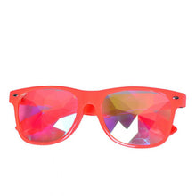 Load image into Gallery viewer, Neon Red Wayfarer Frame Kaleidoscope Glasses 🔮 (X Range)