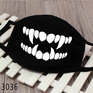 Black Grin-Face Mouth Coverings - All Designs (11)