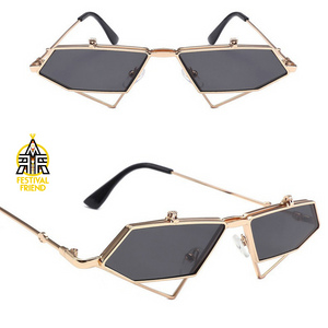King of Diamonds 👑 – Flip Up Sunglasses – Gold & Clear