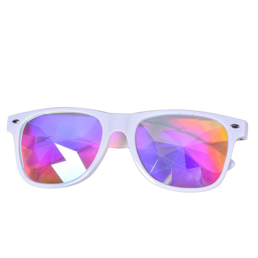 White Frame Wayfarer Kaleidoscope Glasses 🔮 (X Range)