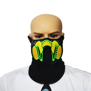 Luminous Sound Reactive Face Mask - Yellow Venom