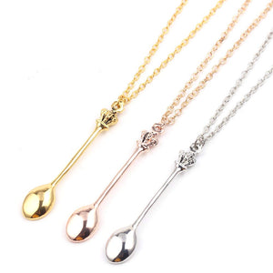 Rose Gold Tea Spoon Pendant Chain / Necklace 20"