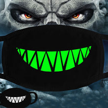 Load image into Gallery viewer, Black &amp; Neon Green Skull &amp; Teeth Snoods - Vampire Snarl