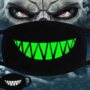 Black & Neon Green Skull & Teeth Snoods - Vampire Snarl