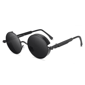 Steaming - Men's Steampunk Party Sunglasses - Black Frames + Black Lenses