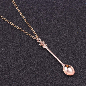 Rose Gold Tea Spoon Pendant Chain / Necklace 20"