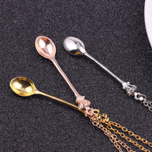 Load image into Gallery viewer, Rose Gold Tea Spoon Pendant Chain / Necklace 20&quot;