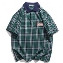 Load image into Gallery viewer, Casual Men&#39;s Tartan Polo Shirt - Green