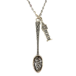 Money Spoon  💷 🕑 with Big Ben Pendant Chain Necklace