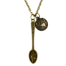 Load image into Gallery viewer, World Keeps Turning Spoon Chain Necklace - Antique Bronze