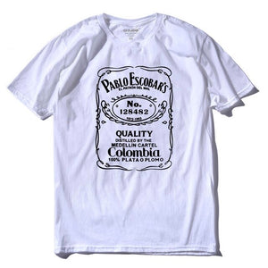 Pablo Escobar Jack Daniel's T Shirt - Cocaine White