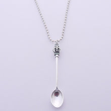 Load image into Gallery viewer, Large Pendant Tea Spoon on Silver Ball Chain / Necklace 24&quot;