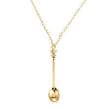 Load image into Gallery viewer, Gold Tea Spoon Pendant Chain / Necklace 20&quot;