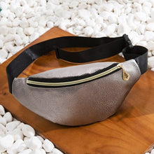 Load image into Gallery viewer, Stylish Litchi Grain Waist Bag with Gold Leaf Zipper - All Colours (7)