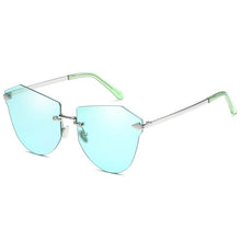 Load image into Gallery viewer, I&#39;m Right Here - Sunglasses - Silver Frame + Blue Lenses