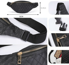 Load image into Gallery viewer, Women&#39;s Gold Quilted Waist Bag