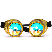 Load image into Gallery viewer, Gold Goggles with Rainbow Kaleidoscope Lenses 🔮 (X Range)
