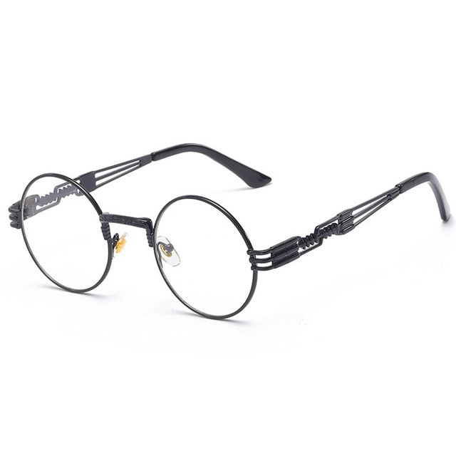 Trapper - Vintage Quavo-Style Sunglasses - Black Frame + Clear Lenses