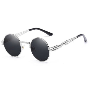 Trapper - Vintage Quavo-Style Sunglasses - Silver Frame + Black Lenses