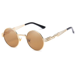 Trapper - Vintage Quavo-Style Sunglasses - Gold Frame + Tan Lenses