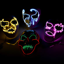 Load image into Gallery viewer, Violet Phantom of the Opera Scary Light Up LED Mask