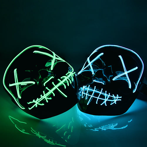 Halloween Purge Mask Light Up Neon (Multiple Colours)