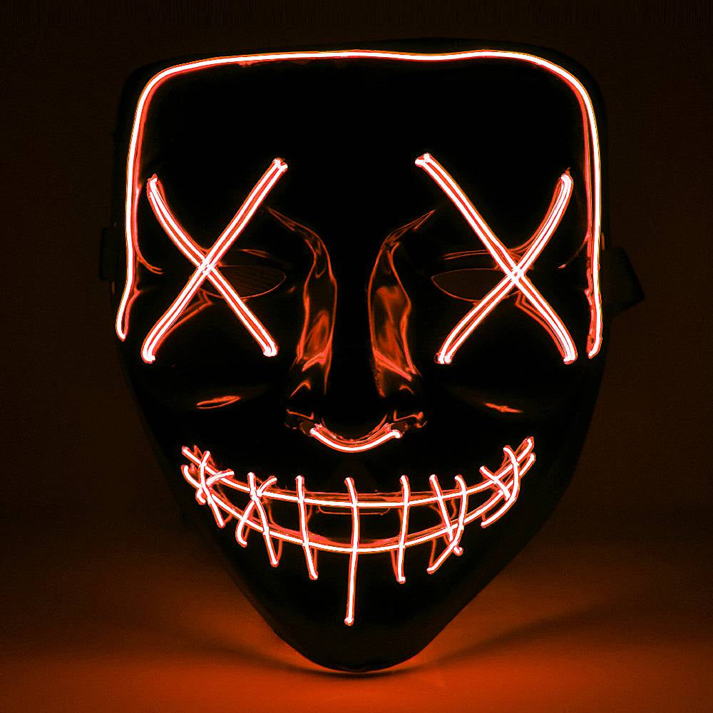 Red Halloween Light Up Neon Purge Mask