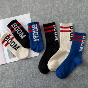 Boom 💥 Socks - Black with Red Stripes