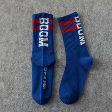 Load image into Gallery viewer, Boom 💥 Socks - Blue with Red Stripes