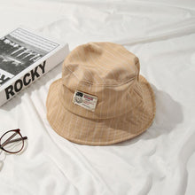 Load image into Gallery viewer, Casual Pinstripe Bucket Hat - Beige